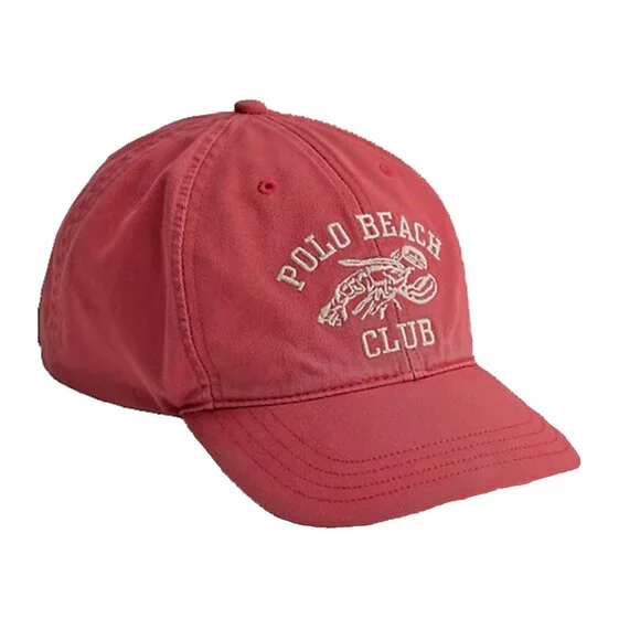 NEW Vintage 2000 Polo Ralph Lauren Baseball Hat! Pinkish Red Lobster Polo Beach